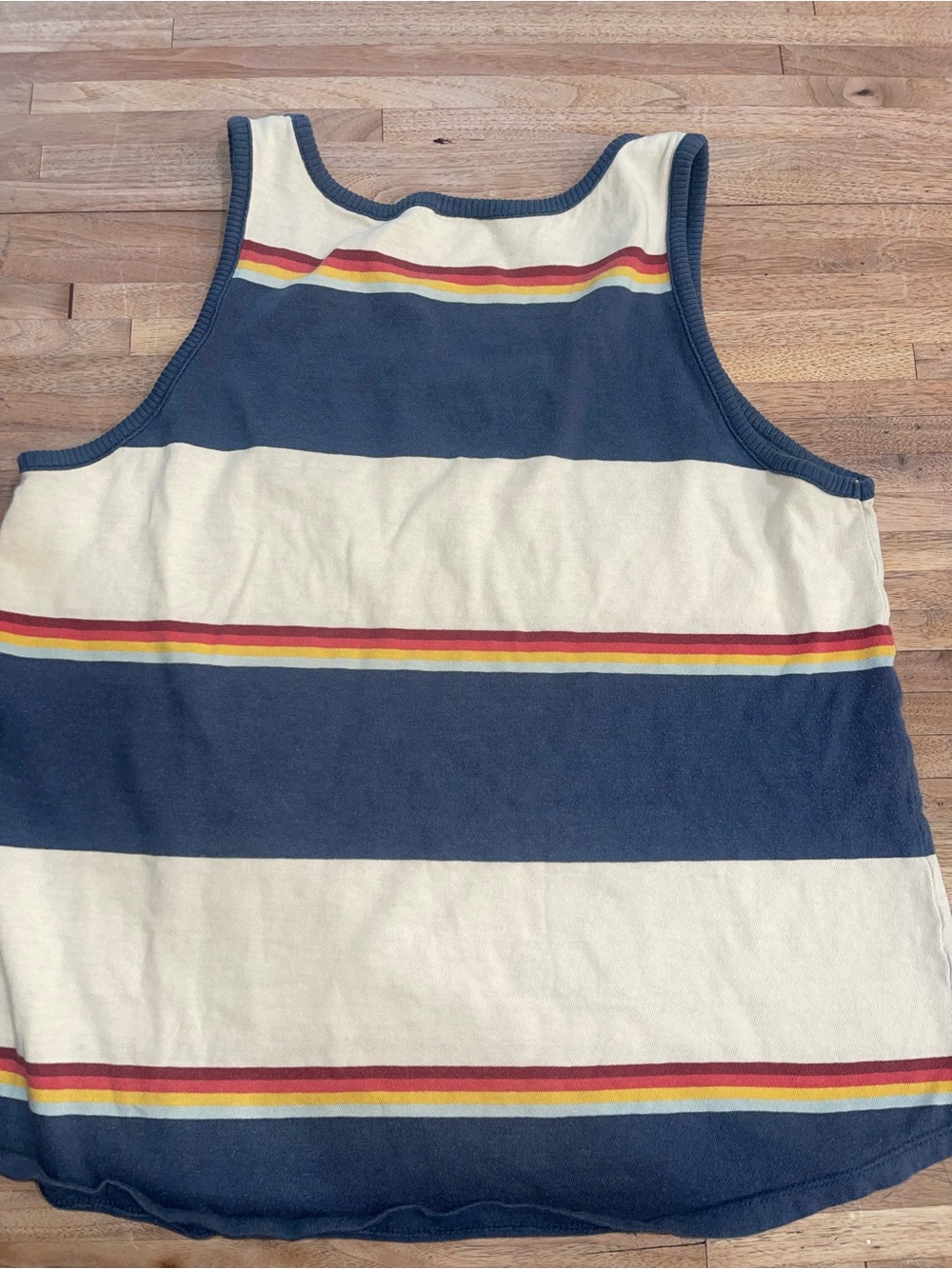 Junk Food Atari Striped Tank Top Size Small | Retro Graphic | Navy Cream - Picture 8 of 9